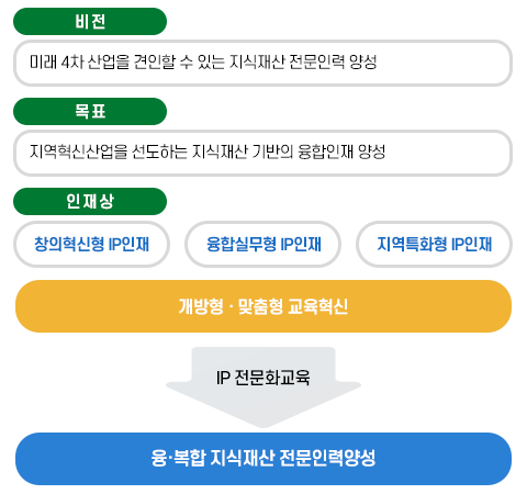 광주/전남 지식재산전문인력양성센터 성과창출 로드맵 이미지